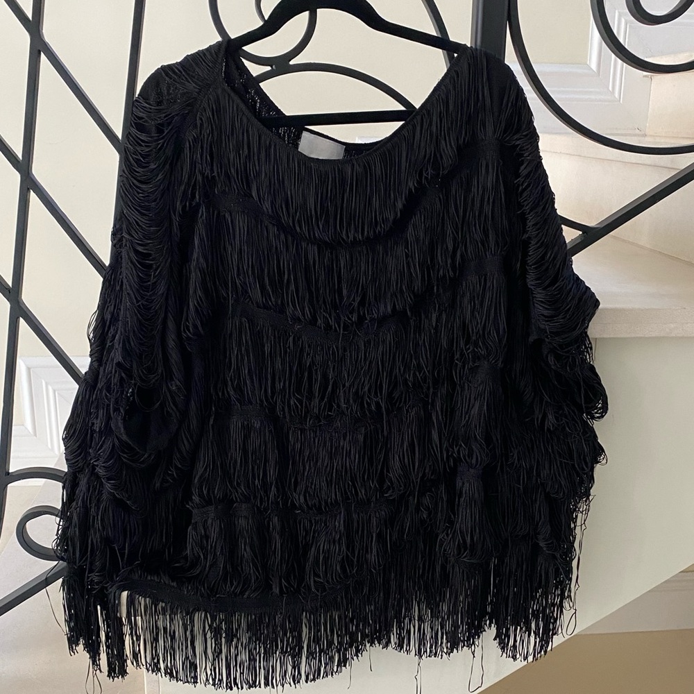 Black Alexis Fringe Sasha Top - XS/S 🖤